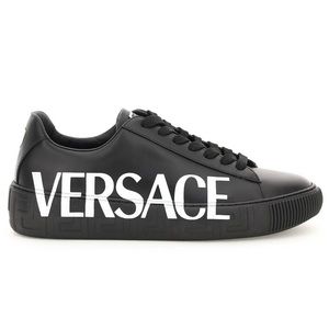 NEW VERSACE LEATHER GRECA SNEAKERS